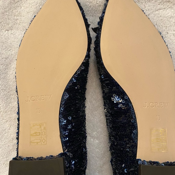 J.Crew Sequin Stars Flats Navy Sz 10 NIB - Picture 3 of 4